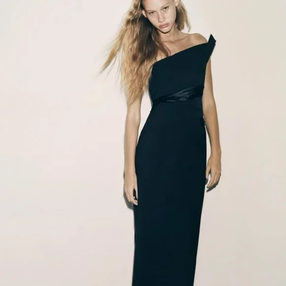 Zara | Dresses | Nwt Zara Wool Blend Ruffled Dress Limited Edition Black  Ref 9389477 Xss M | Poshmark